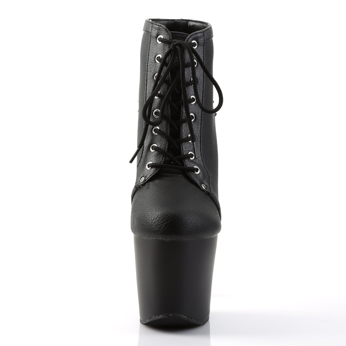 Pleaser Womens Sandals FEARLESS-700-28 Blk Faux Leather/Blk Matte