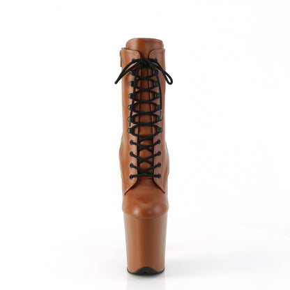 Pleaser   FLAMINGO-1020 Caramel Faux Leather/Caramel Matte