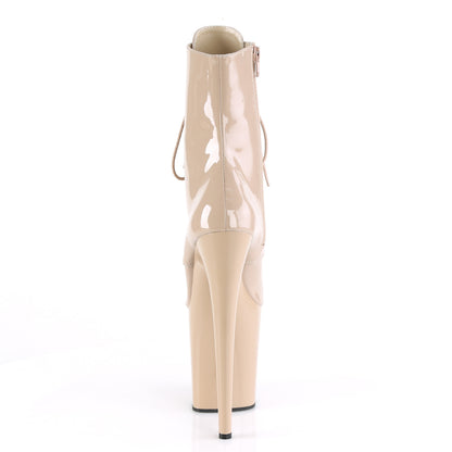 Pleaser Womens Ankle Boots FLAMINGO-1020 Nude Pat/Nude
