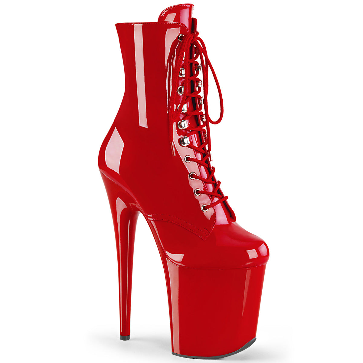 Pleaser Womens Ankle Boots FLAMINGO-1020 Red Pat/Red