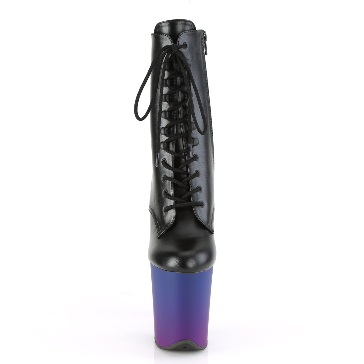 Pleaser Womens Ankle Boots FLAMINGO-1020BP Blk Faux Leather/Blue-Purple Ombre