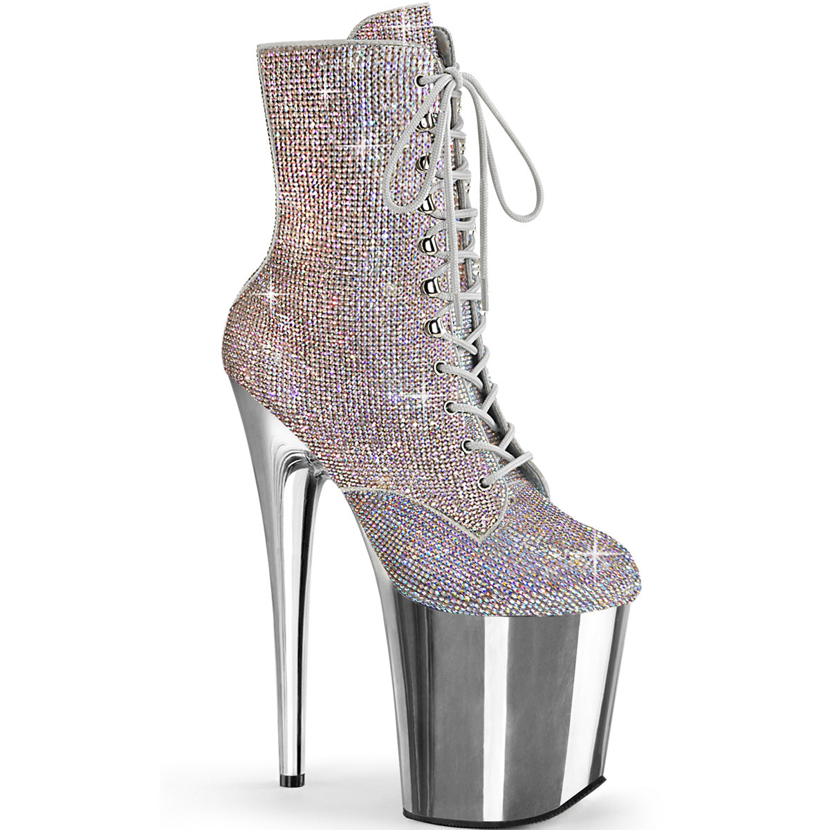 Pleaser  Ankle Boots FLAMINGO-1020CHRS Slv Multi RS/Slv Chrome