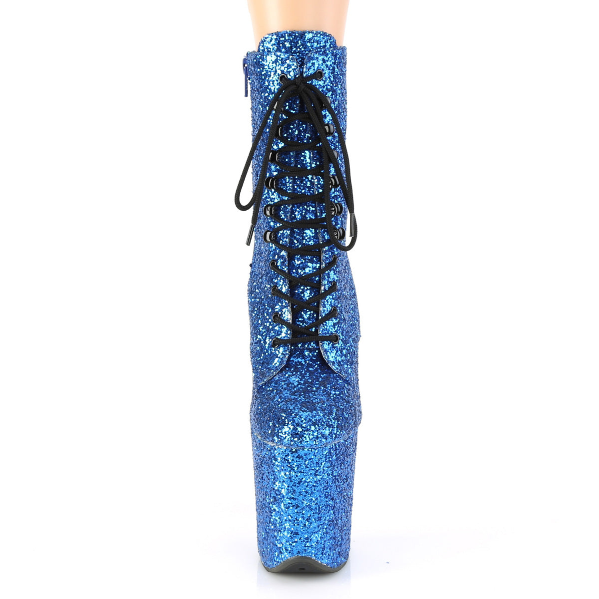 Pleaser Womens Ankle Boots FLAMINGO-1020GWR Royal Blue Glitter/Royal Blue Glitter