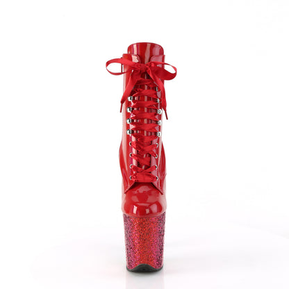Pleaser   FLAMINGO-1020HG Red Holo Pat/Rainbow Glitter
