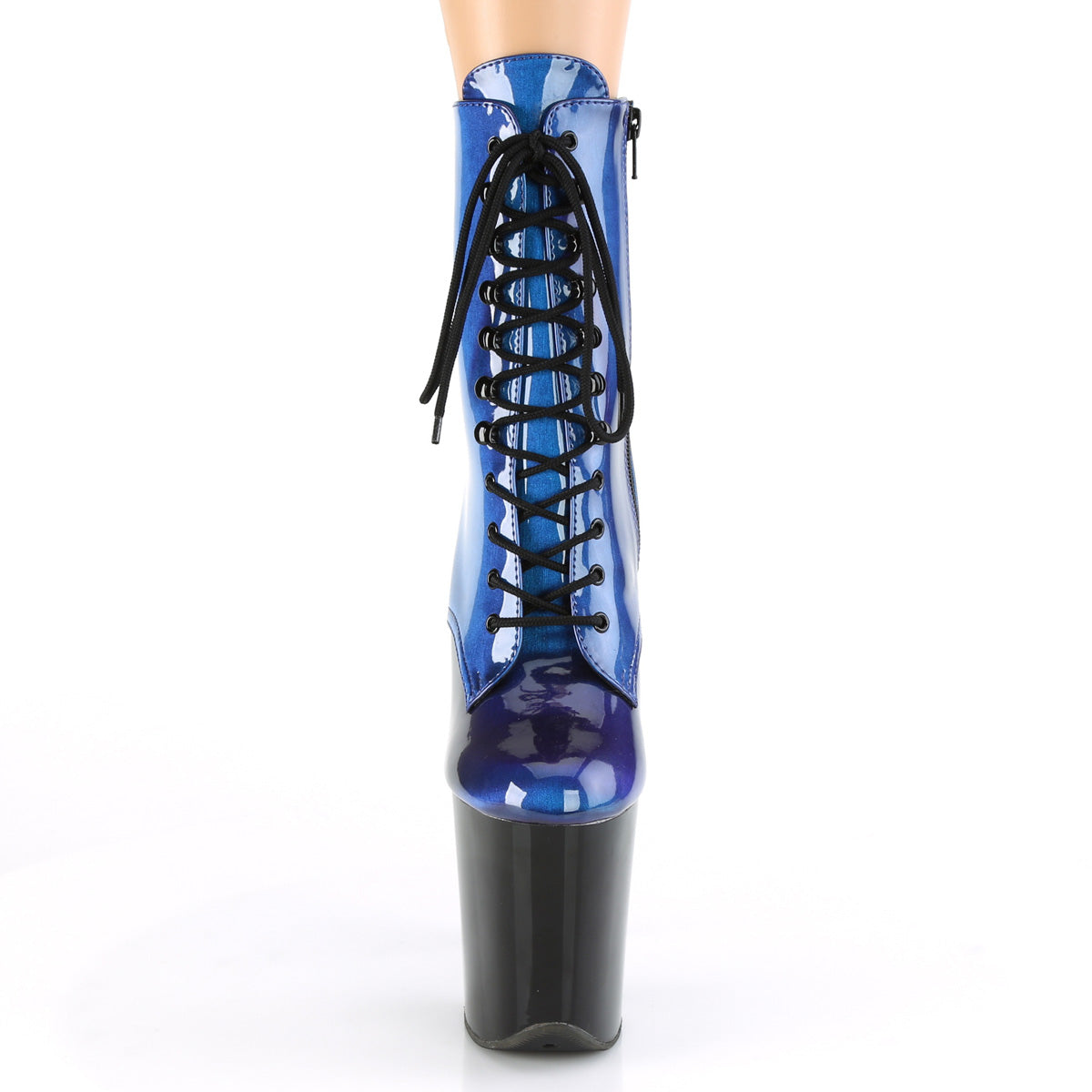 Pleaser Womens Ankle Boots FLAMINGO-1020SHG Blue-Purple/Blk