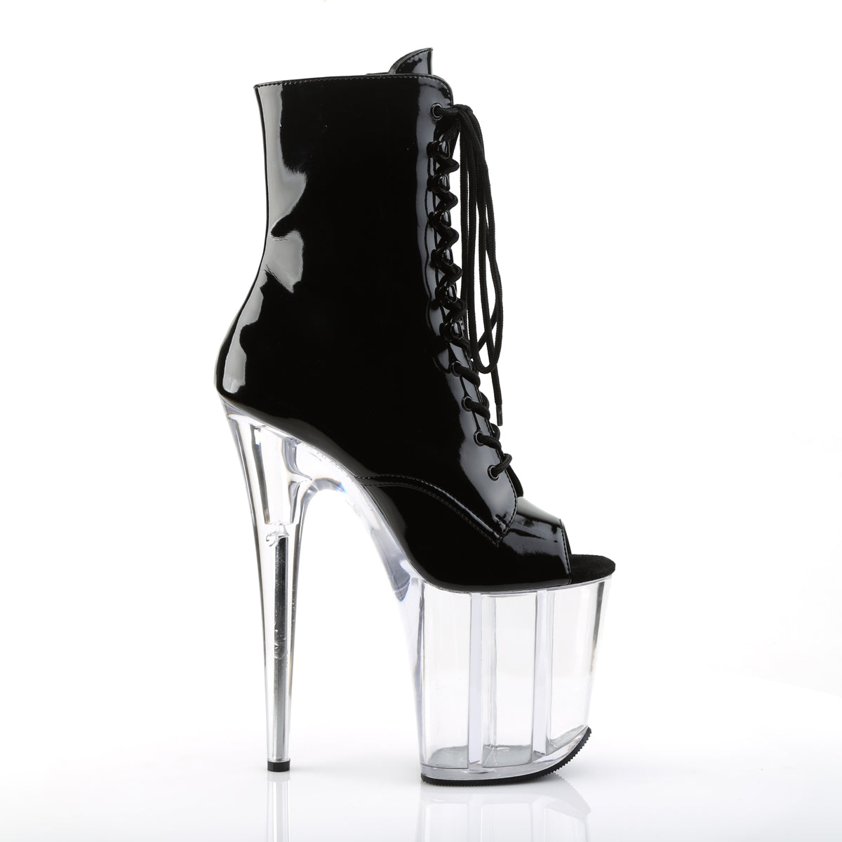 Pleaser Womens Ankle Boots FLAMINGO-1021 Blk Pat/Clr