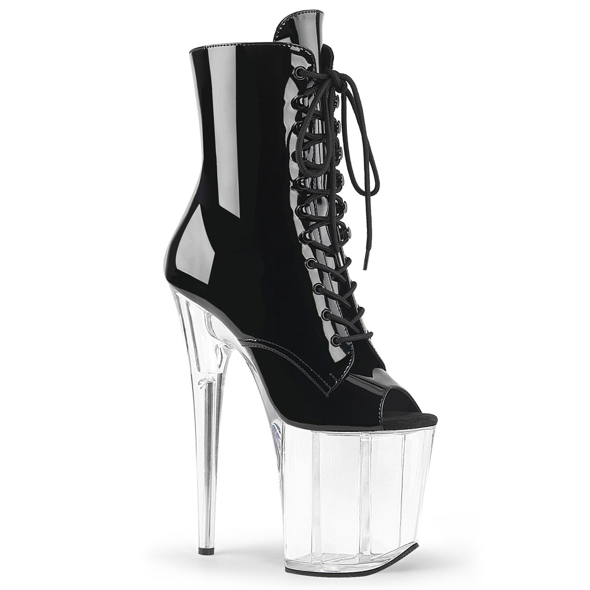 Pleaser Womens Ankle Boots FLAMINGO-1021 Blk Pat/Clr
