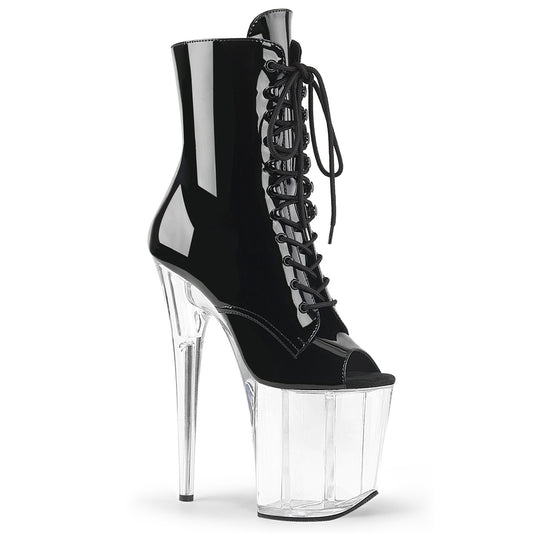 Pleaser Womens Ankle Boots FLAMINGO-1021 Blk Pat/Clr