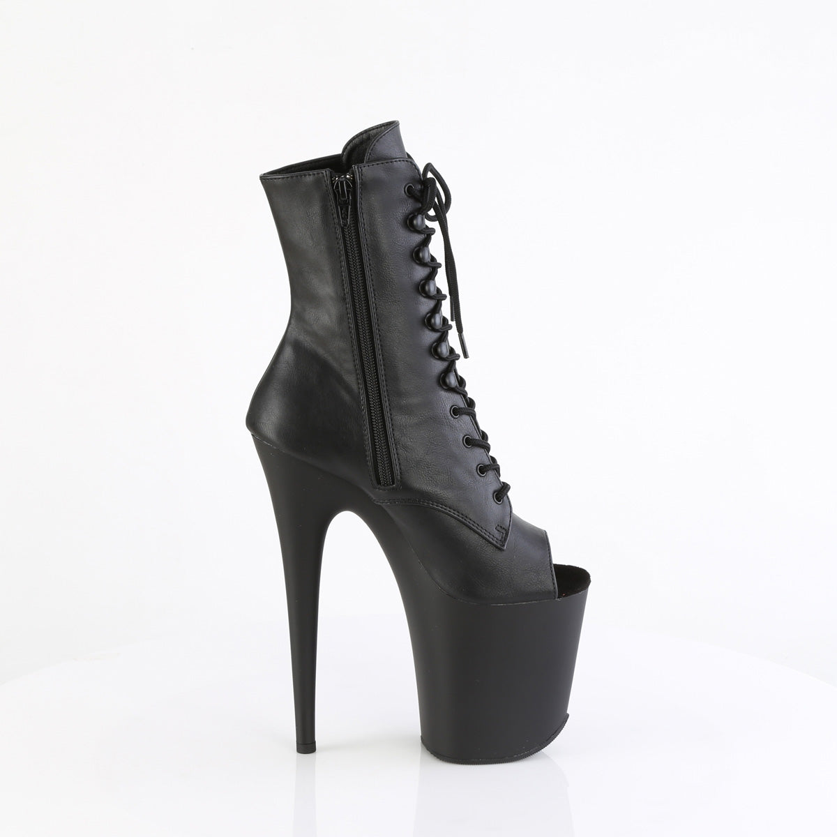 Pleaser   FLAMINGO-1021 Blk Faux Leather/Blk Matte