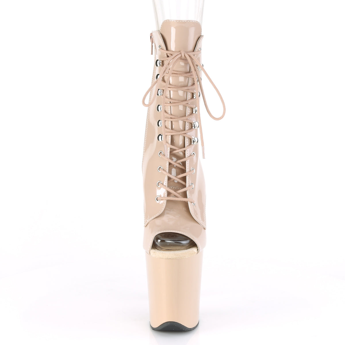 Pleaser Womens Ankle Boots FLAMINGO-1021 Nude Pat/Nude