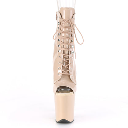 Pleaser Womens Ankle Boots FLAMINGO-1021 Nude Pat/Nude