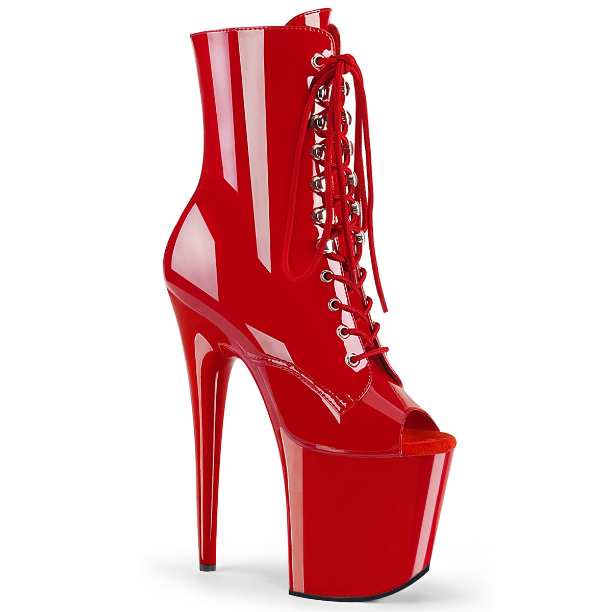 Pleaser Womens Ankle Boots FLAMINGO-1021 Red Pat/Red