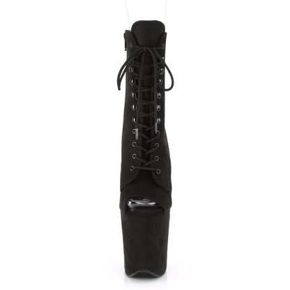 Pleaser Womens Ankle Boots FLAMINGO-1021FS Blk Faux Suede/Blk Faux Suede