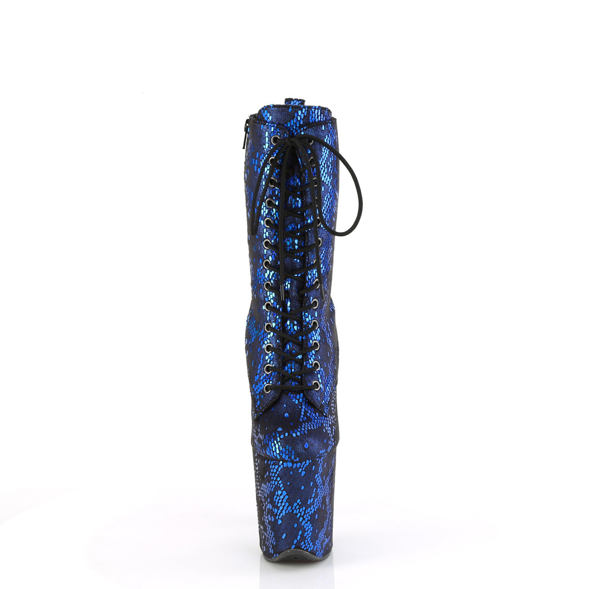 Pleaser   FLAMINGO-1040SPF Blue Metallic Snake Print Fabric/M