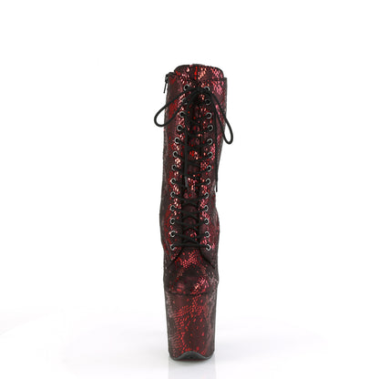 Pleaser   FLAMINGO-1040SPF Red Metallic Snake Print Fabric/M