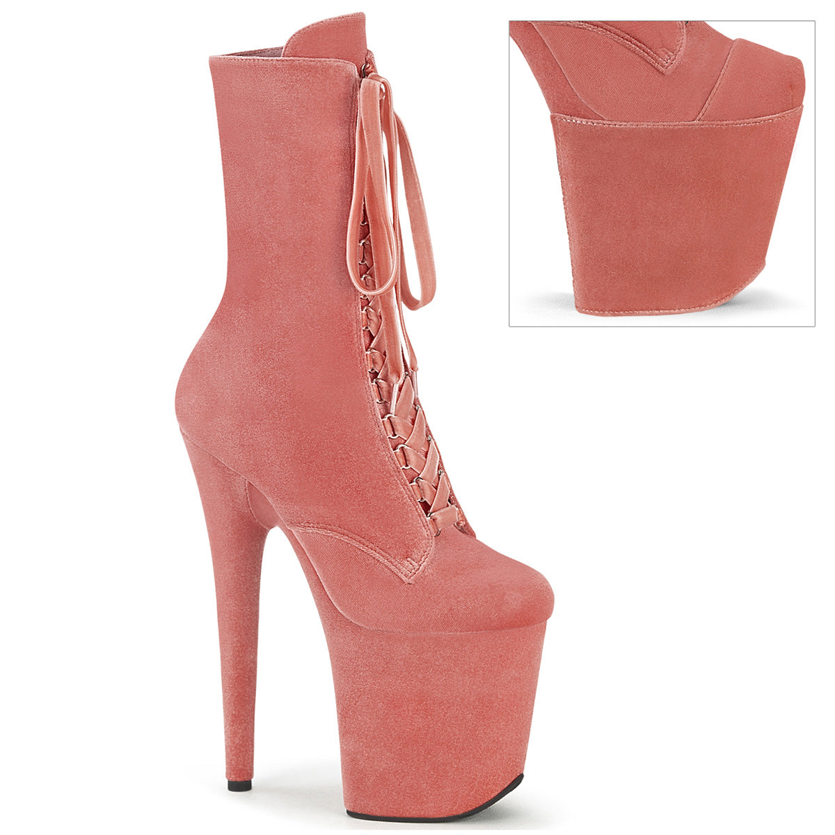 Pleaser   FLAMINGO-1045VEL Dusty Pink Velvet/M