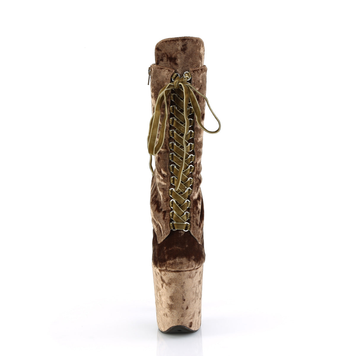 Pleaser  Ankle Boots FLAMINGO-1045VEL Khaki Velvet/Khaki Velvet