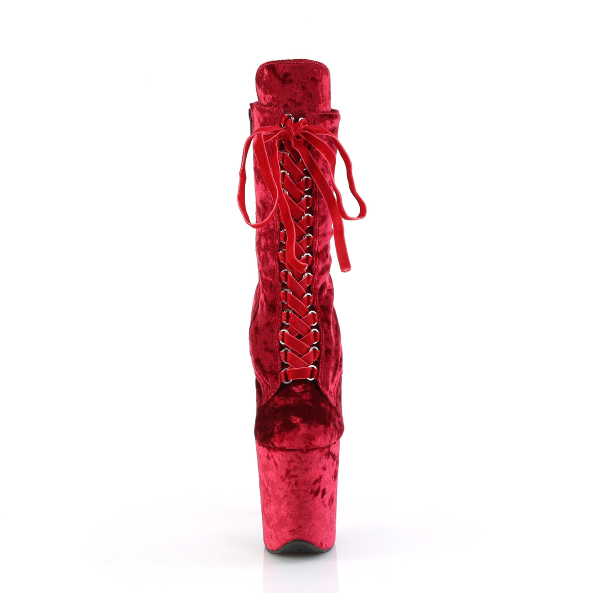 Pleaser  Ankle Boots FLAMINGO-1045VEL Red Velvet/Red Velvet
