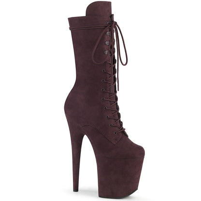 Pleaser Womens Ankle Boots FLAMINGO-1050FS Brown Faux Suede/Brown Faux Suede