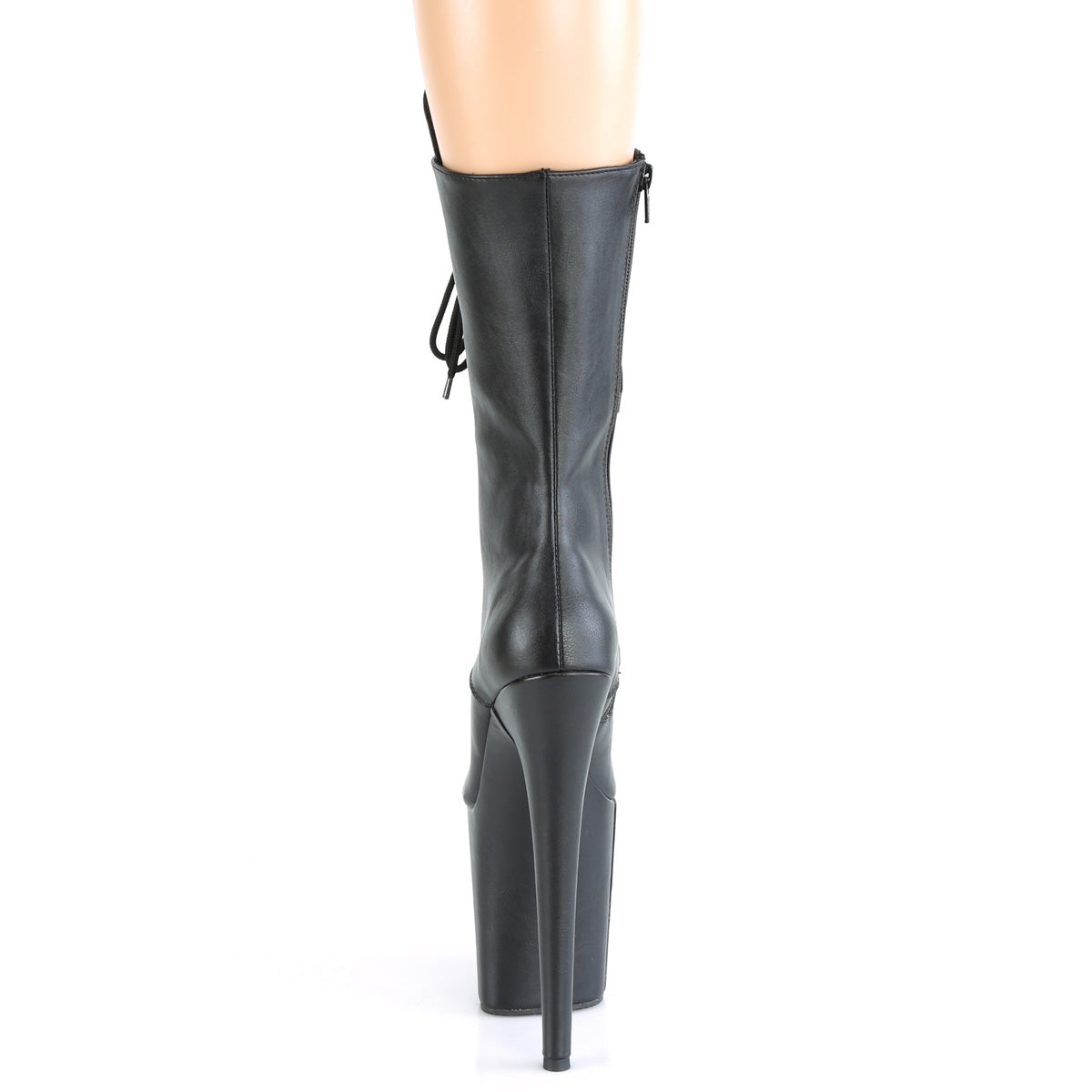 Pleaser Womens Ankle Boots FLAMINGO-1050WR Blk Faux Leather/Blk Faux Leather