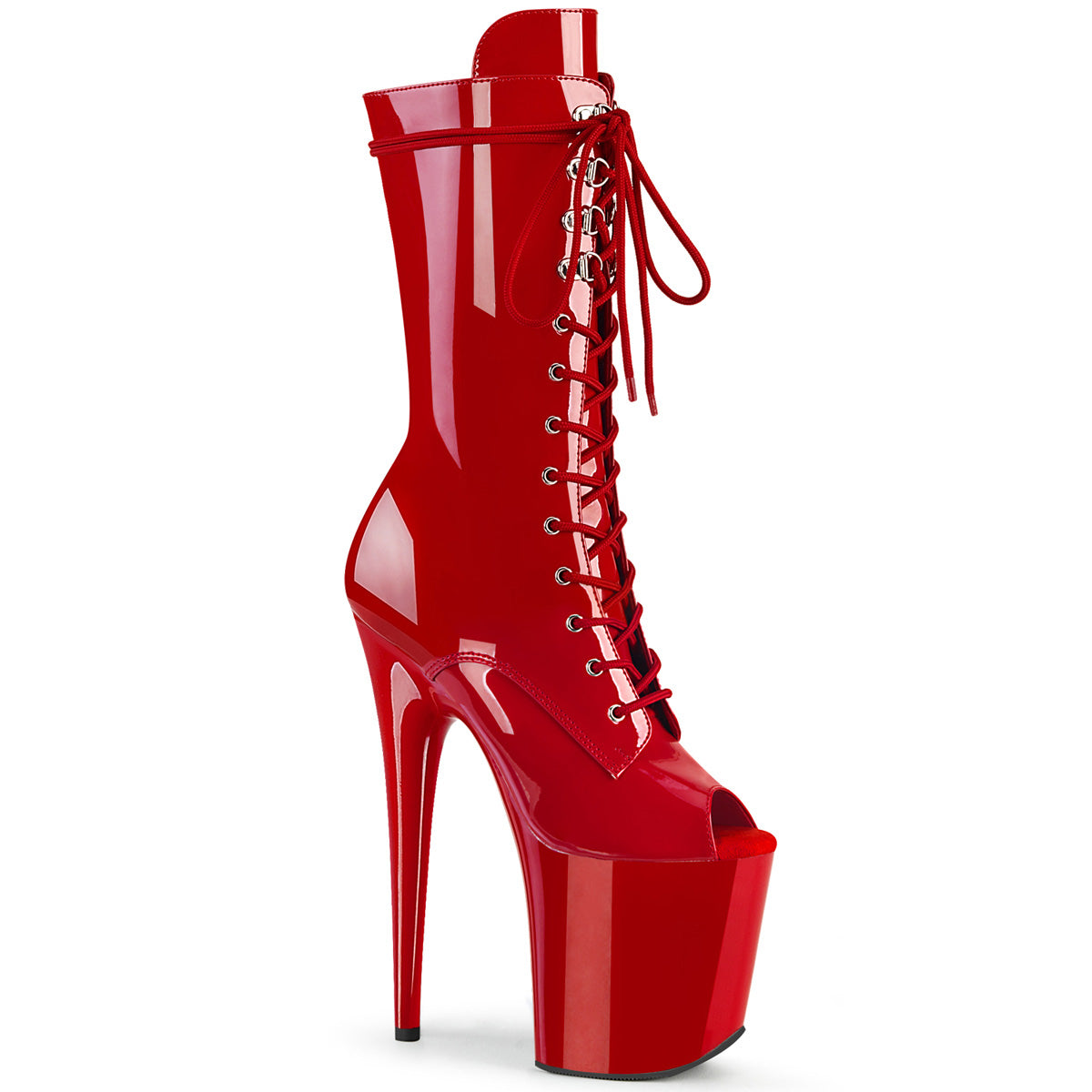 Pleaser Womens Ankle Boots FLAMINGO-1051 Red Pat/Red