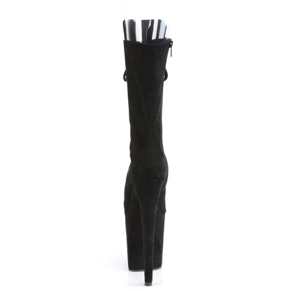 Pleaser Womens Ankle Boots FLAMINGO-1051FS Blk Faux Suede/Blk Faux Suede