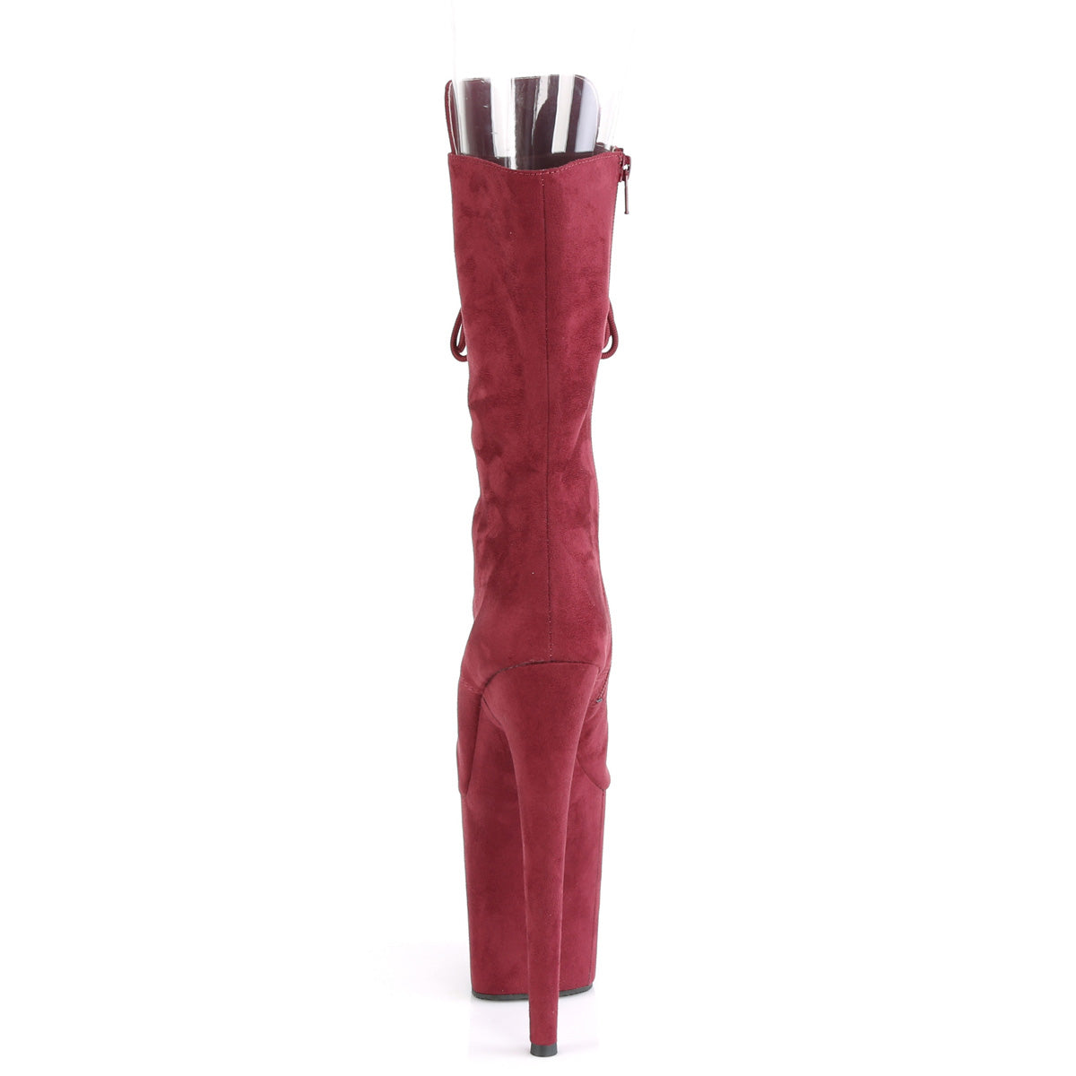 Pleaser Womens Ankle Boots FLAMINGO-1051FS Burgundy Faux Suede/Burgundy Faux Suede