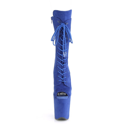 Pleaser Womens Ankle Boots FLAMINGO-1051FS Royal Blue Faux Suede/Royal Blue Faux Suede