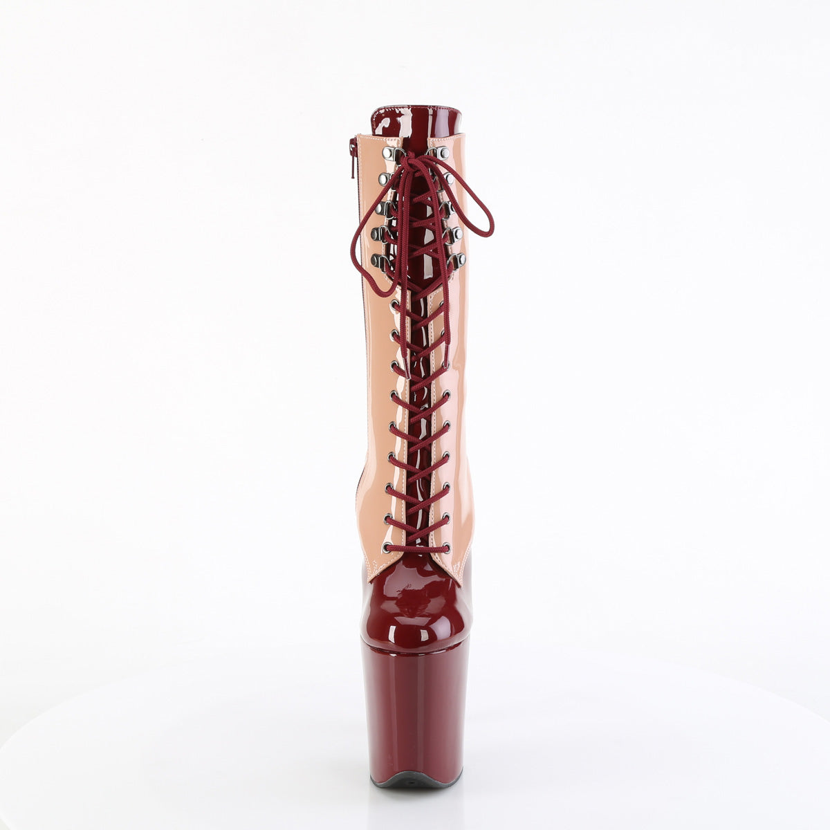 Pleaser   FLAMINGO-1054DC Blush-Burgundy Pat/Blush Burgundy