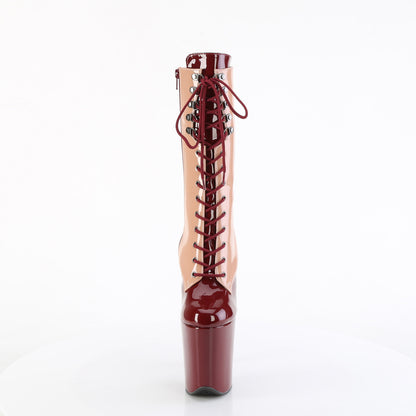 Pleaser   FLAMINGO-1054DC Blush-Burgundy Pat/Blush Burgundy