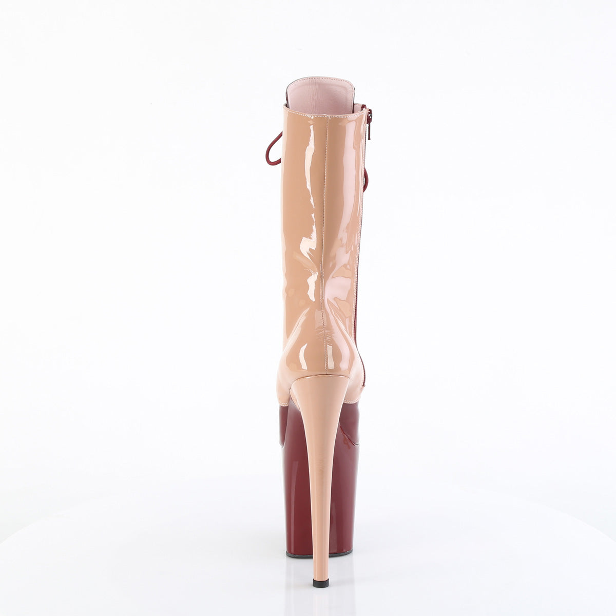 Pleaser   FLAMINGO-1054DC Blush-Burgundy Pat/Blush Burgundy