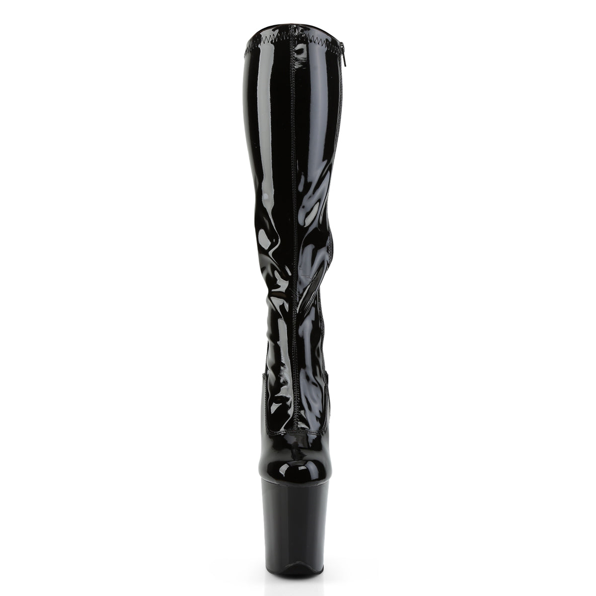 Pleaser Womens Boots FLAMINGO-2000 Blk Str Pat/Blk