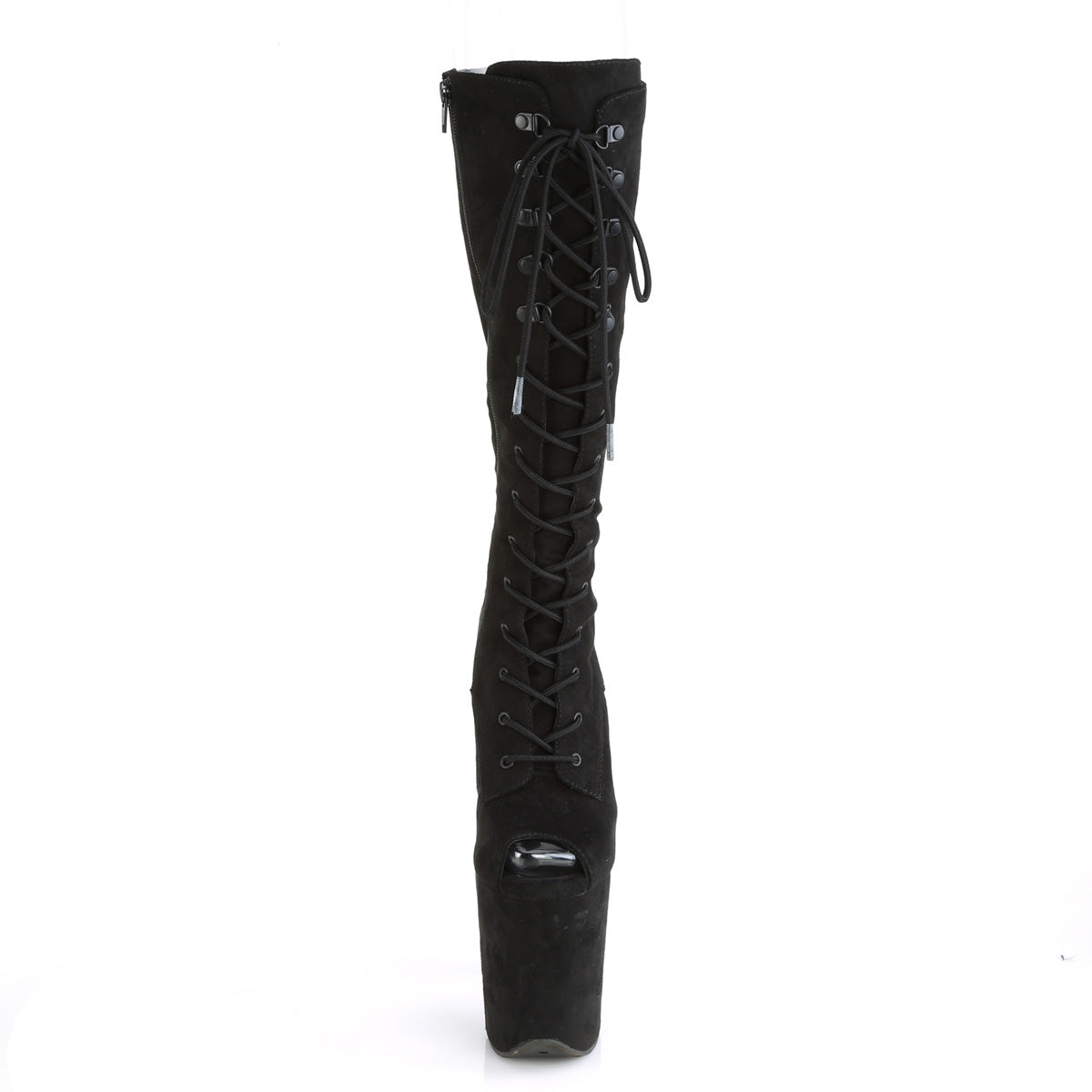Pleaser Womens Boots FLAMINGO-2051FS Blk Faux Suede/Blk Faux Suede