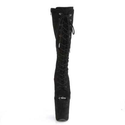 Pleaser Womens Boots FLAMINGO-2051FS Blk Faux Suede/Blk Faux Suede