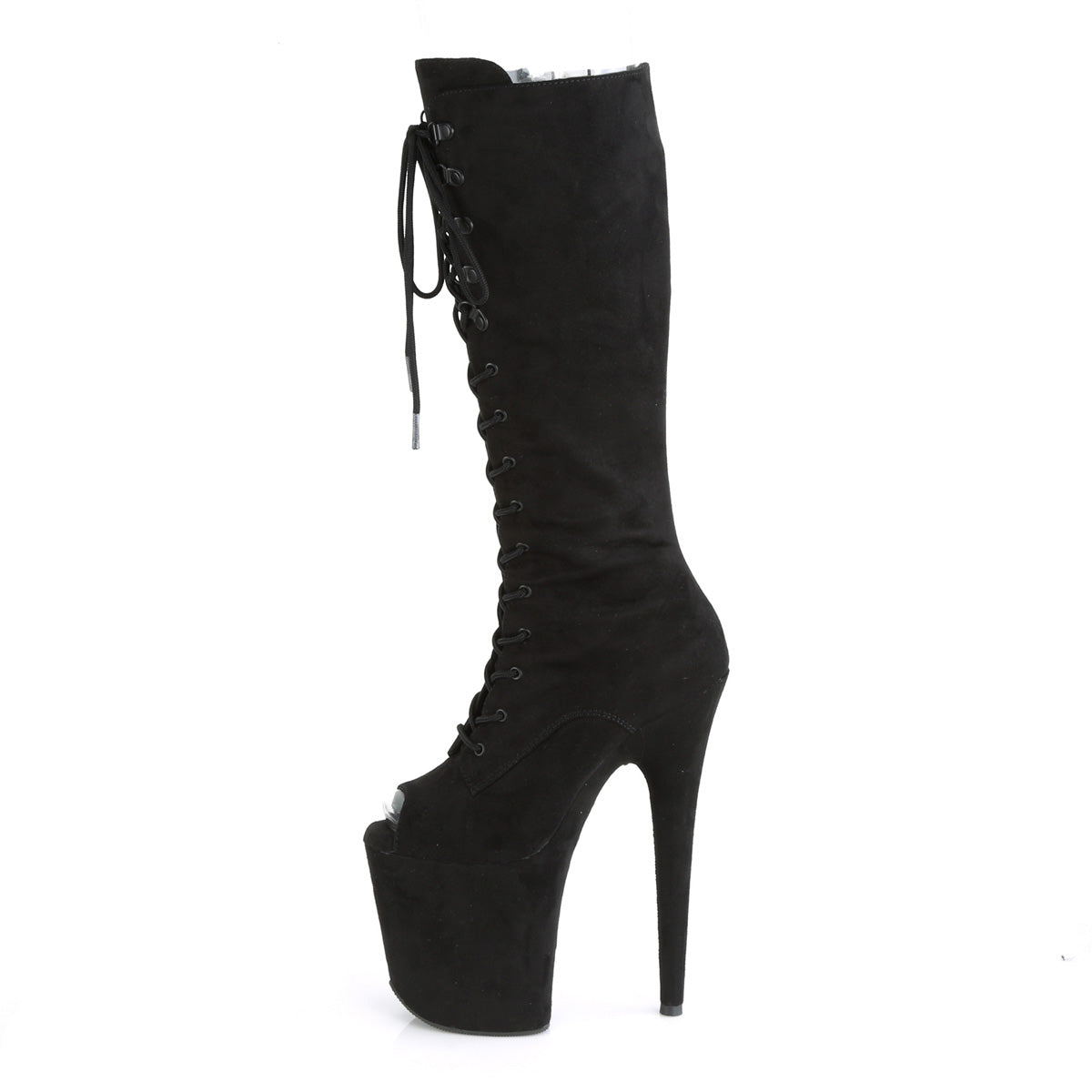 Pleaser Womens Boots FLAMINGO-2051FS Blk Faux Suede/Blk Faux Suede
