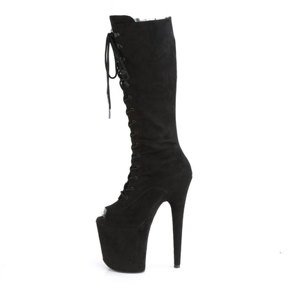 Pleaser Womens Boots FLAMINGO-2051FS Blk Faux Suede/Blk Faux Suede