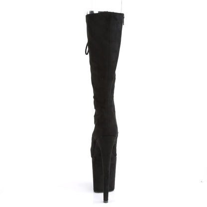 Pleaser Womens Boots FLAMINGO-2051FS Blk Faux Suede/Blk Faux Suede