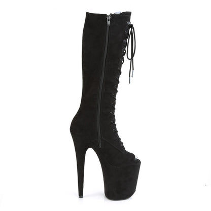 Pleaser Womens Boots FLAMINGO-2051FS Blk Faux Suede/Blk Faux Suede