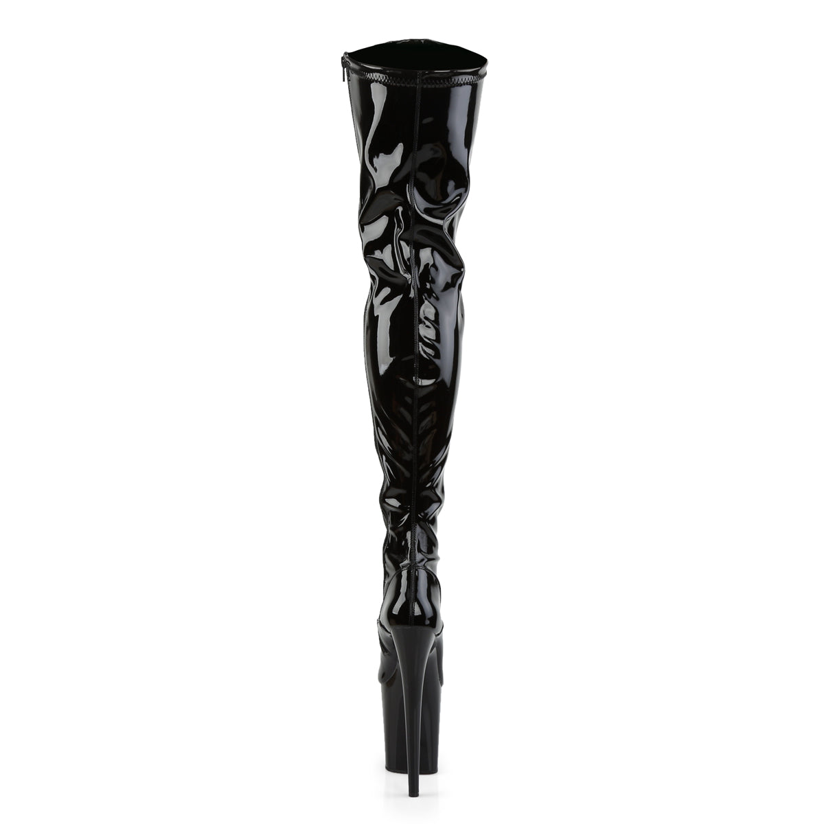 Pleaser Womens Boots FLAMINGO-3000 Blk Str Pat/Blk