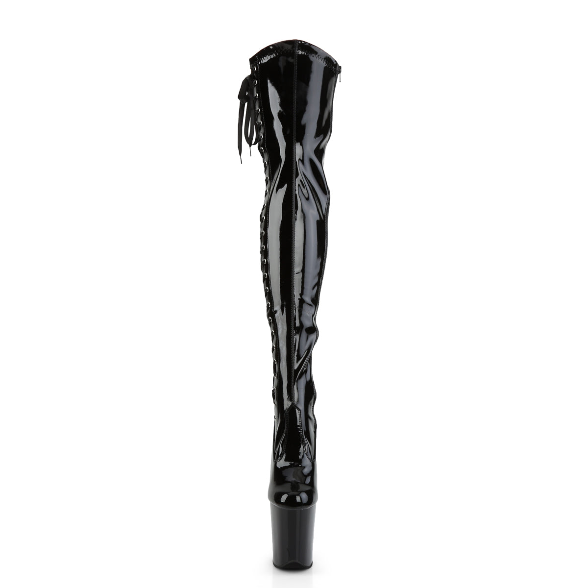 Pleaser Womens Boots FLAMINGO-3050 Blk Str Pat/Blk
