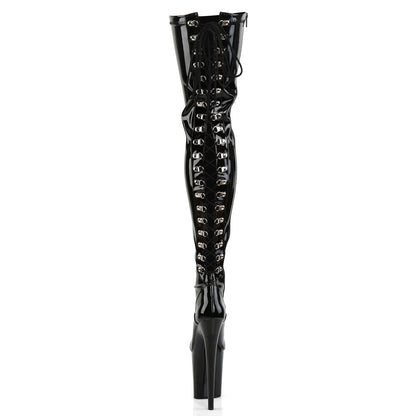 Pleaser Womens Boots FLAMINGO-3063 Blk Str Pat/Blk