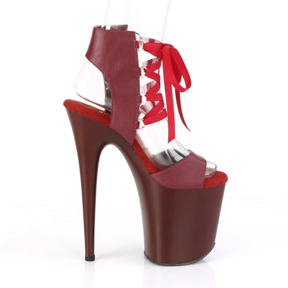 Pleaser Womens Sandals FLAMINGO-800-14 Burgundy Faux Leather/Burgundy Matte