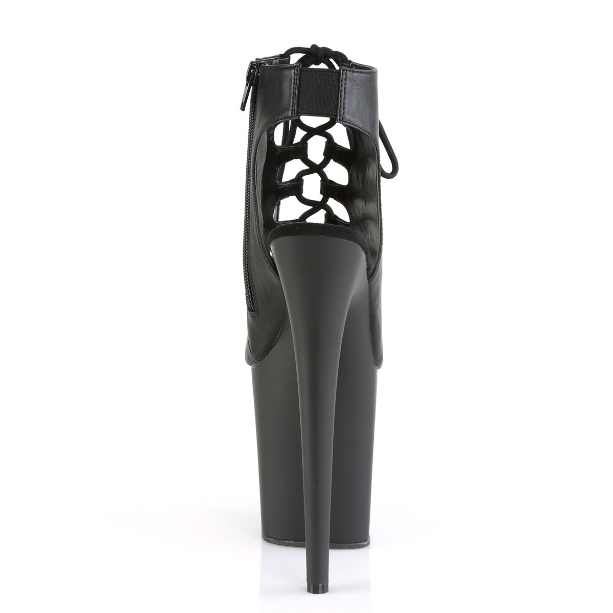 Pleaser Womens Sandals FLAMINGO-800-20 Blk Faux Leather/Blk Matte