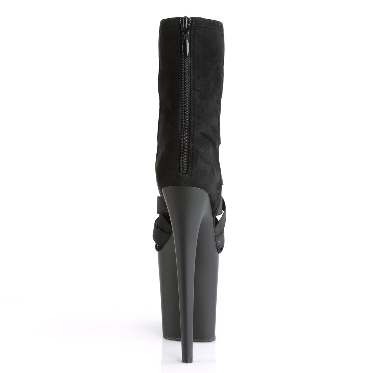 Pleaser Womens Ankle Boots FLAMINGO-800-24 Blk Elastic Band-Microfiber/Blk Matte