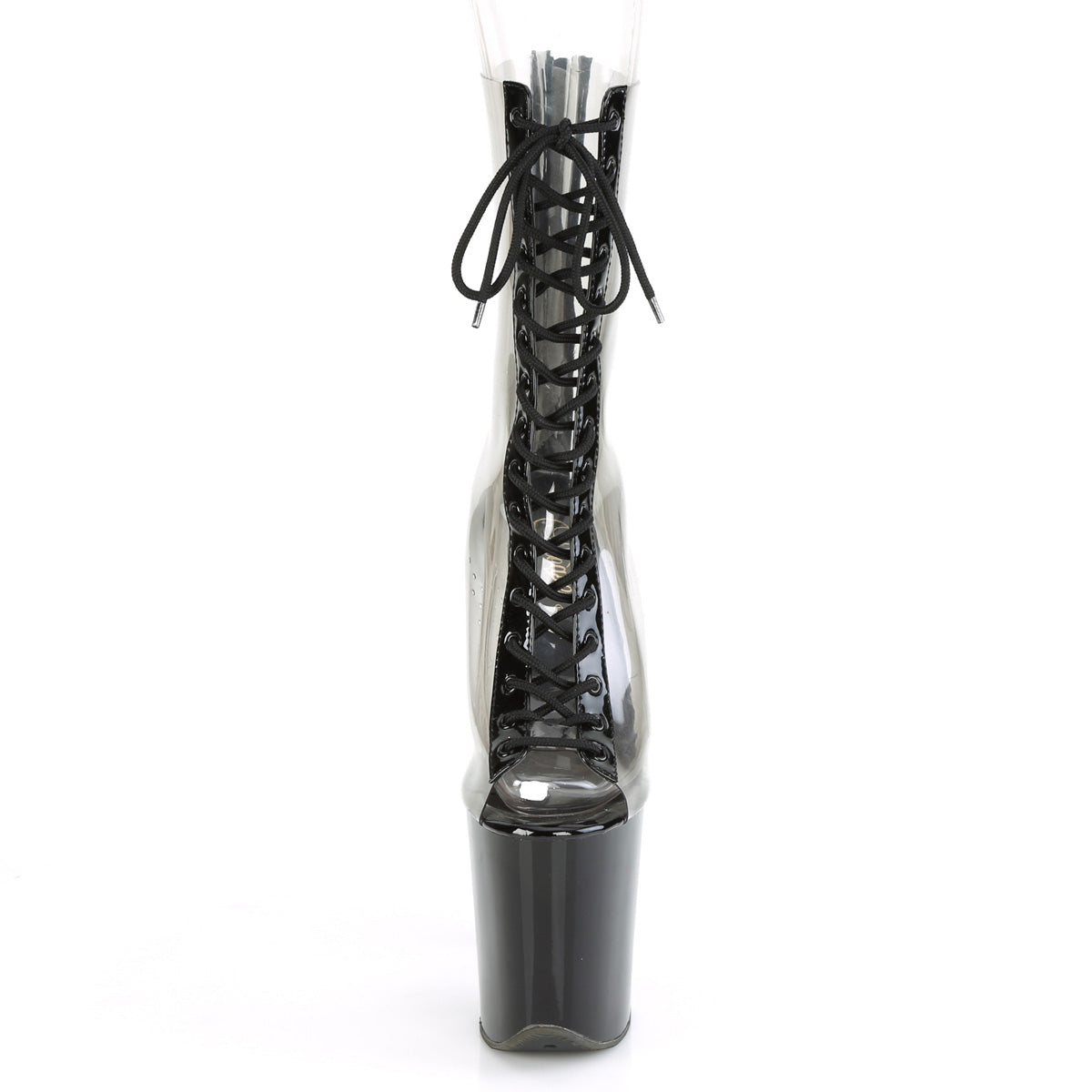 Pleaser Womens Ankle Boots FLAMINGO-800-34 Clr-Blk Pat/Blk