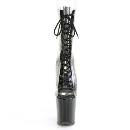 Pleaser Womens Ankle Boots FLAMINGO-800-34 Clr-Blk Pat/Blk