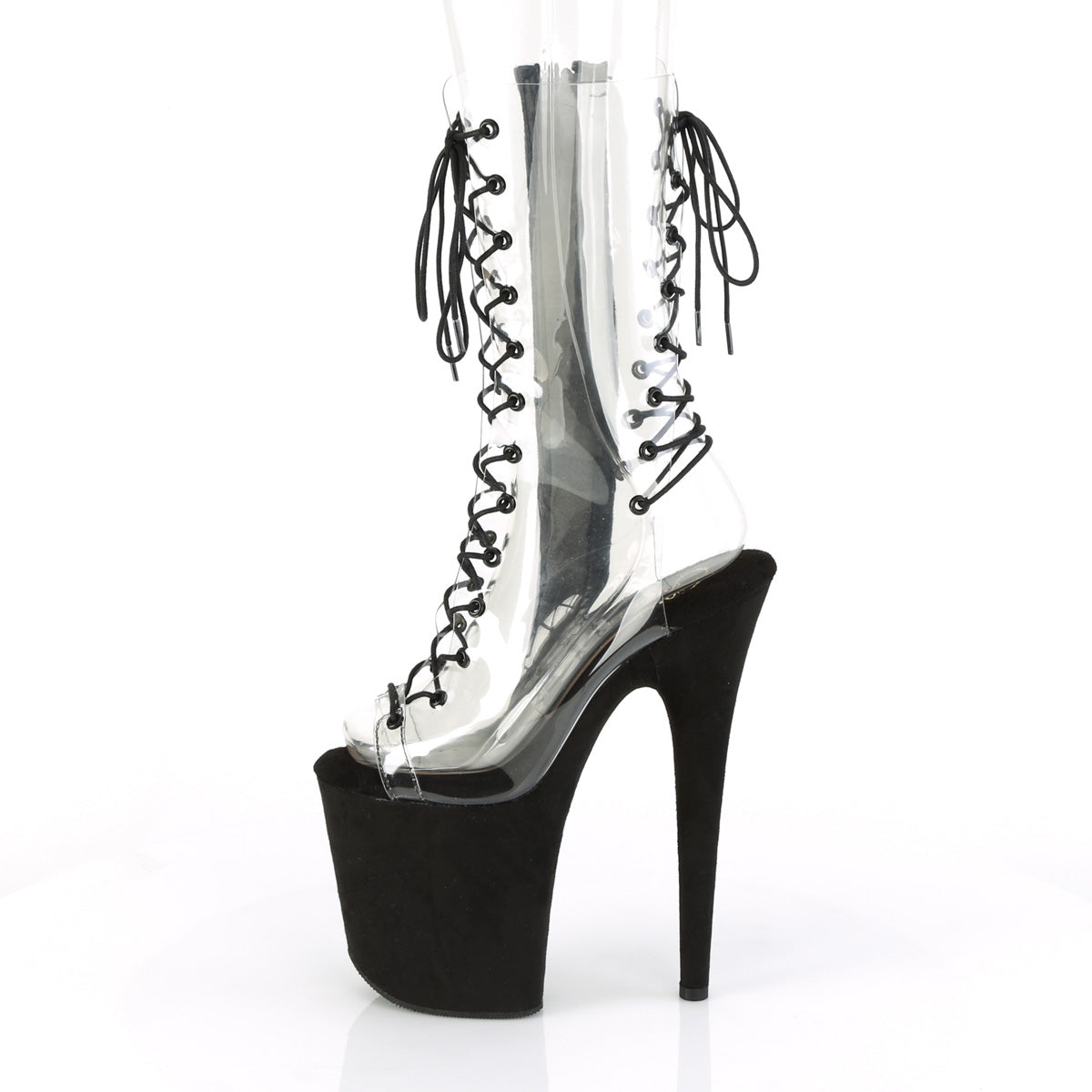 Pleaser Womens Ankle Boots FLAMINGO-800-60FS Clr/Blk Faux Suede