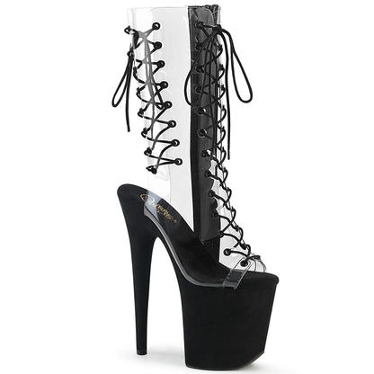 Pleaser Womens Ankle Boots FLAMINGO-800-60FS Clr/Blk Faux Suede
