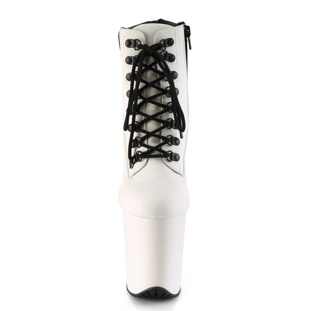 Pleaser Womens Ankle Boots FLAMINGO-800TL-02 Wht Nubuck Faux Leather/Wht Matte
