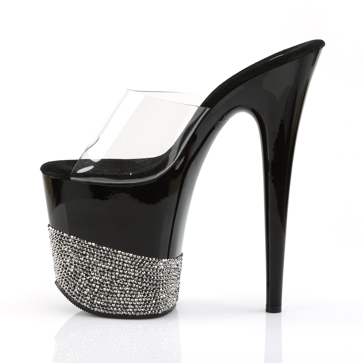 Pleaser Womens Sandals FLAMINGO-801-3 Clr/Blk-Pewter RS